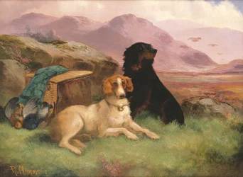 Jagdhunde (eines von einem Paar)